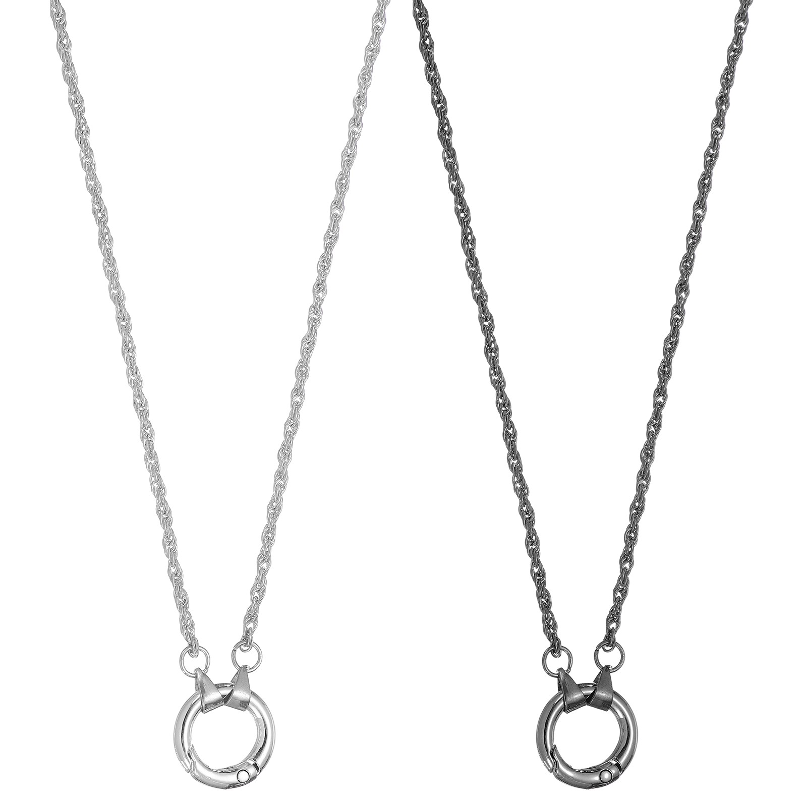 2Pcs Glasses Holder Round Eyeglass Holder Necklace Ring for Women White Black