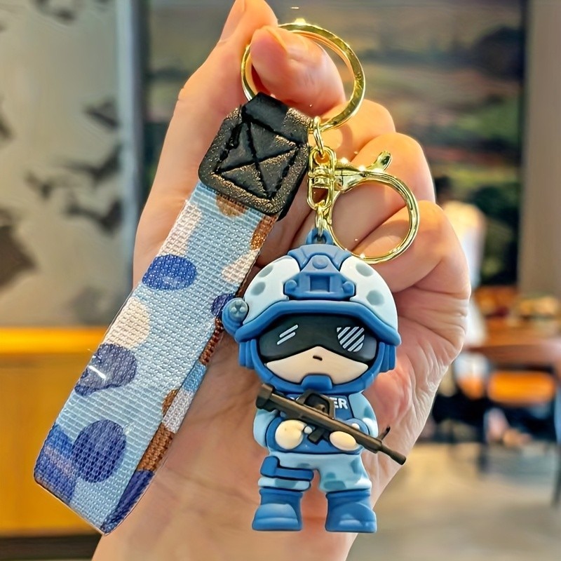 Soldier Keychain- Anime Soldier Model Keychain, Backpacks and Car Keys