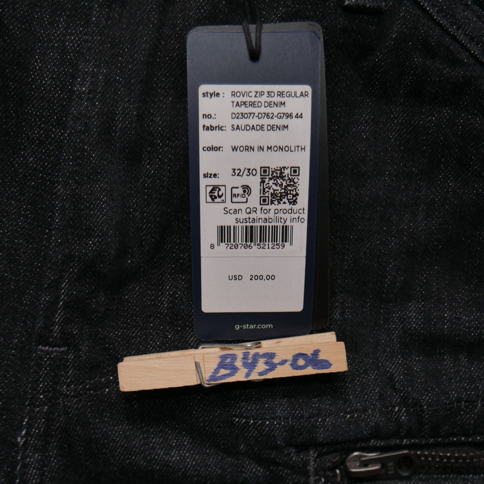 G-Star 3D Cargo Tapered Jeans Mens Size 32×30 Dark Rinse Denim Moto Pants NWT