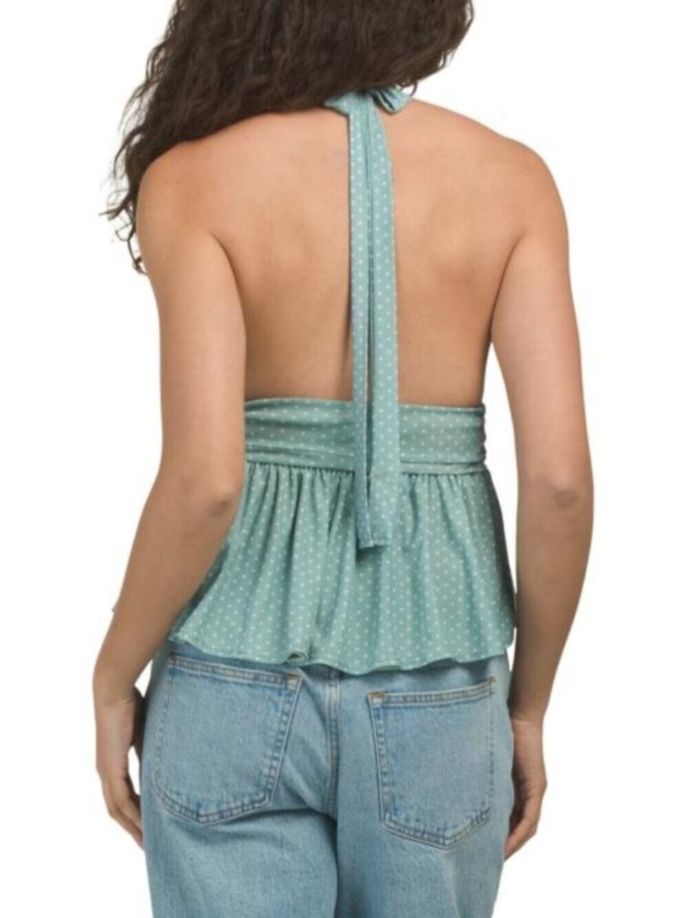 21 SAINTS V-neck Polka Dot Mesh Top Size Medium