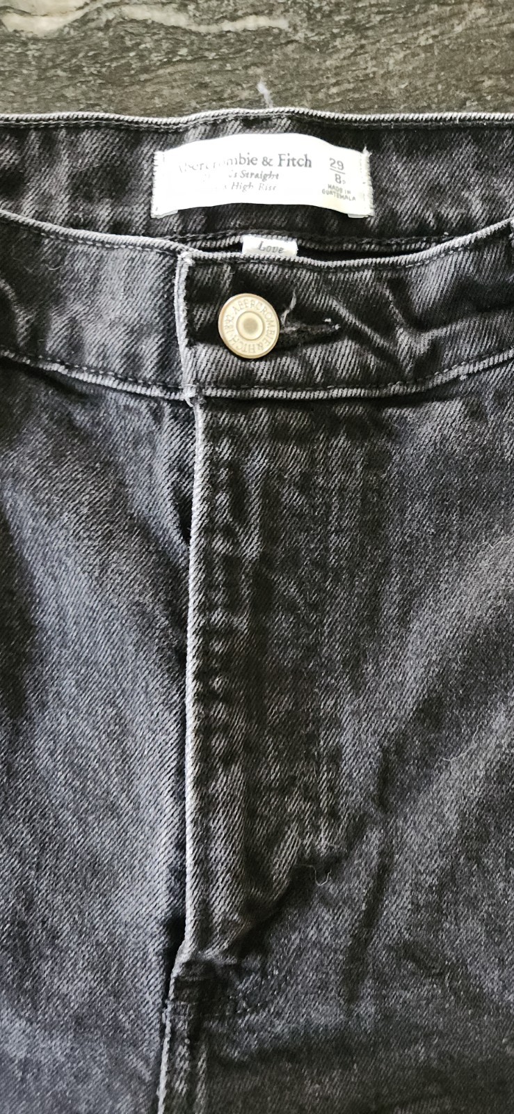 Abercrombie & Fitch Curve Love 90s Straight Ultra High Rise 29/8 R Black Jeans