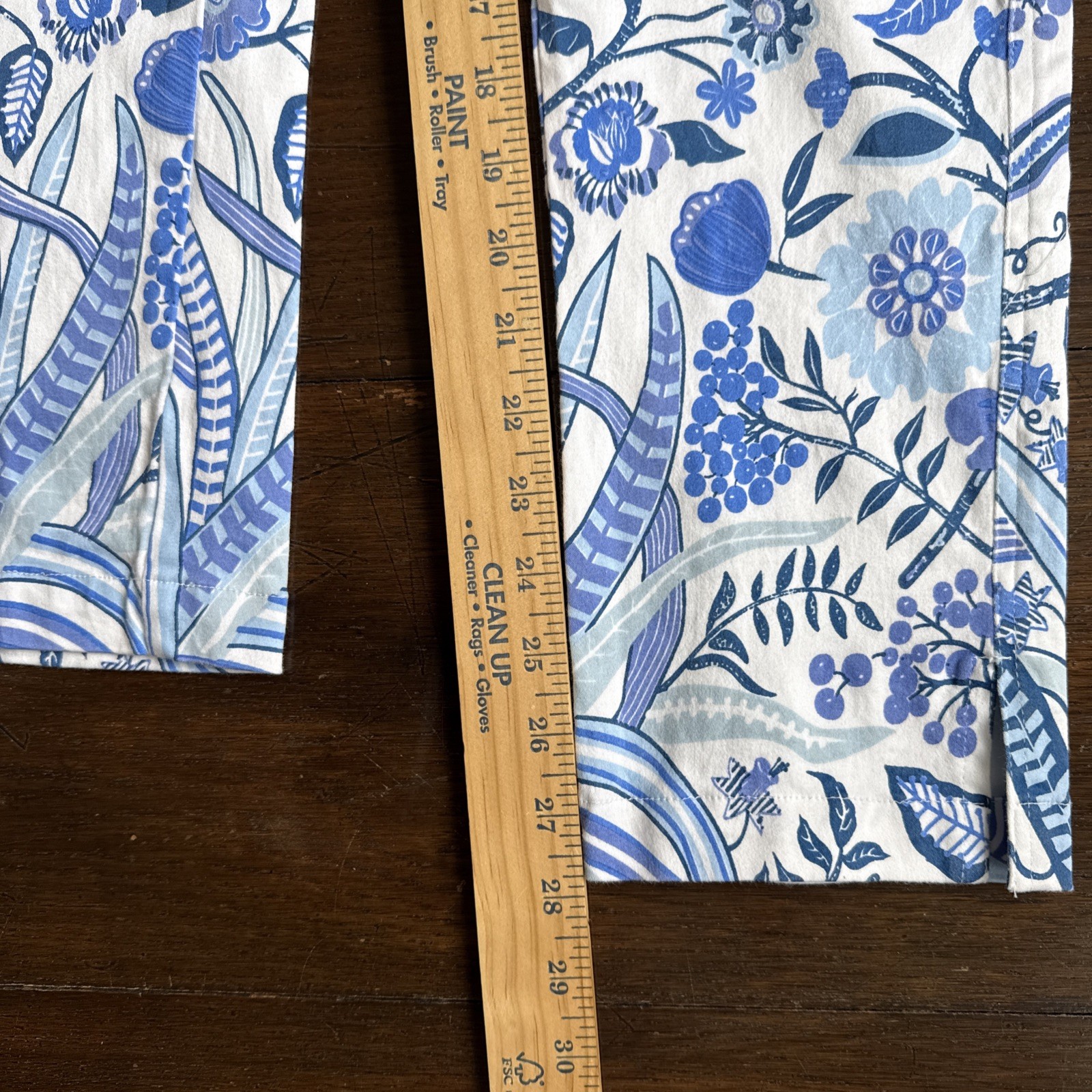 Gretchen Scott Blue Floral Straight Leg Pants Sz L