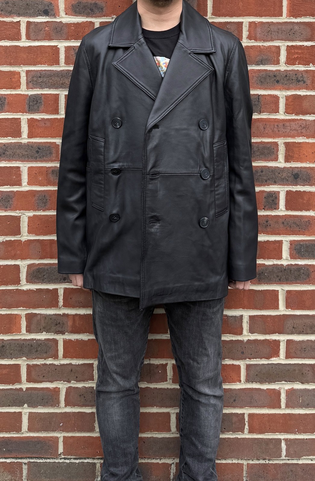 *BRAND NEW* The Kooples Mens Leather Caban Peacoat Jacket Coat MEDIUM / LARGE