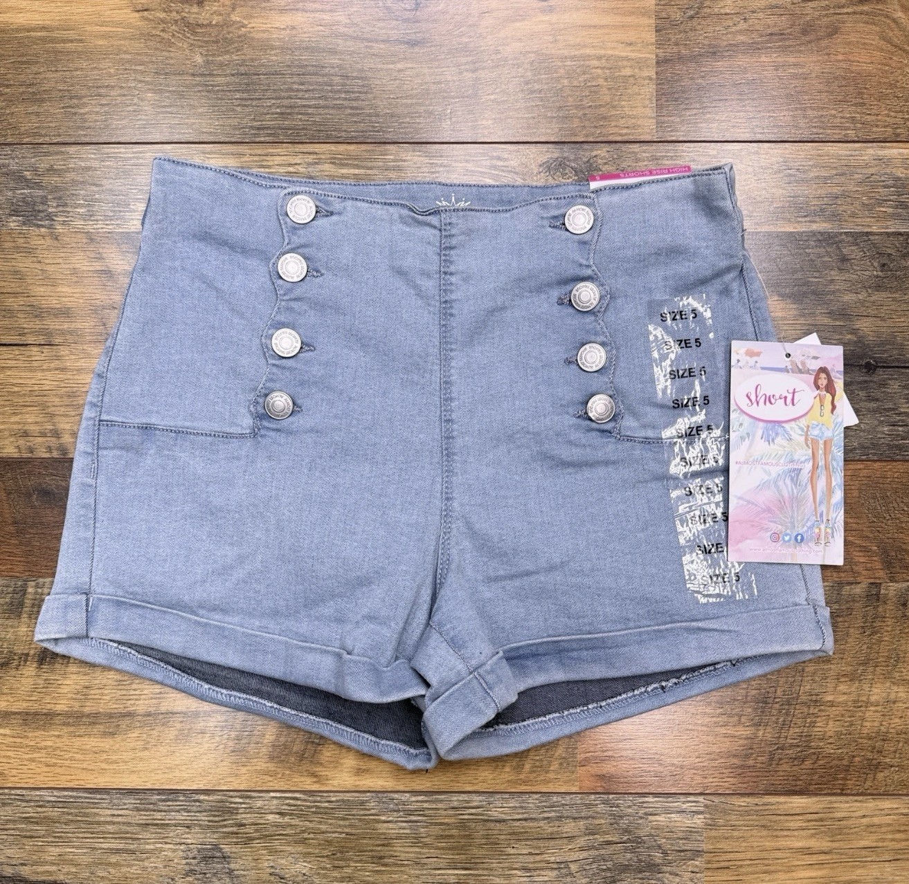 Almost Famous Must Have Shorts Juniors 5 High Rise Stretch Denim New