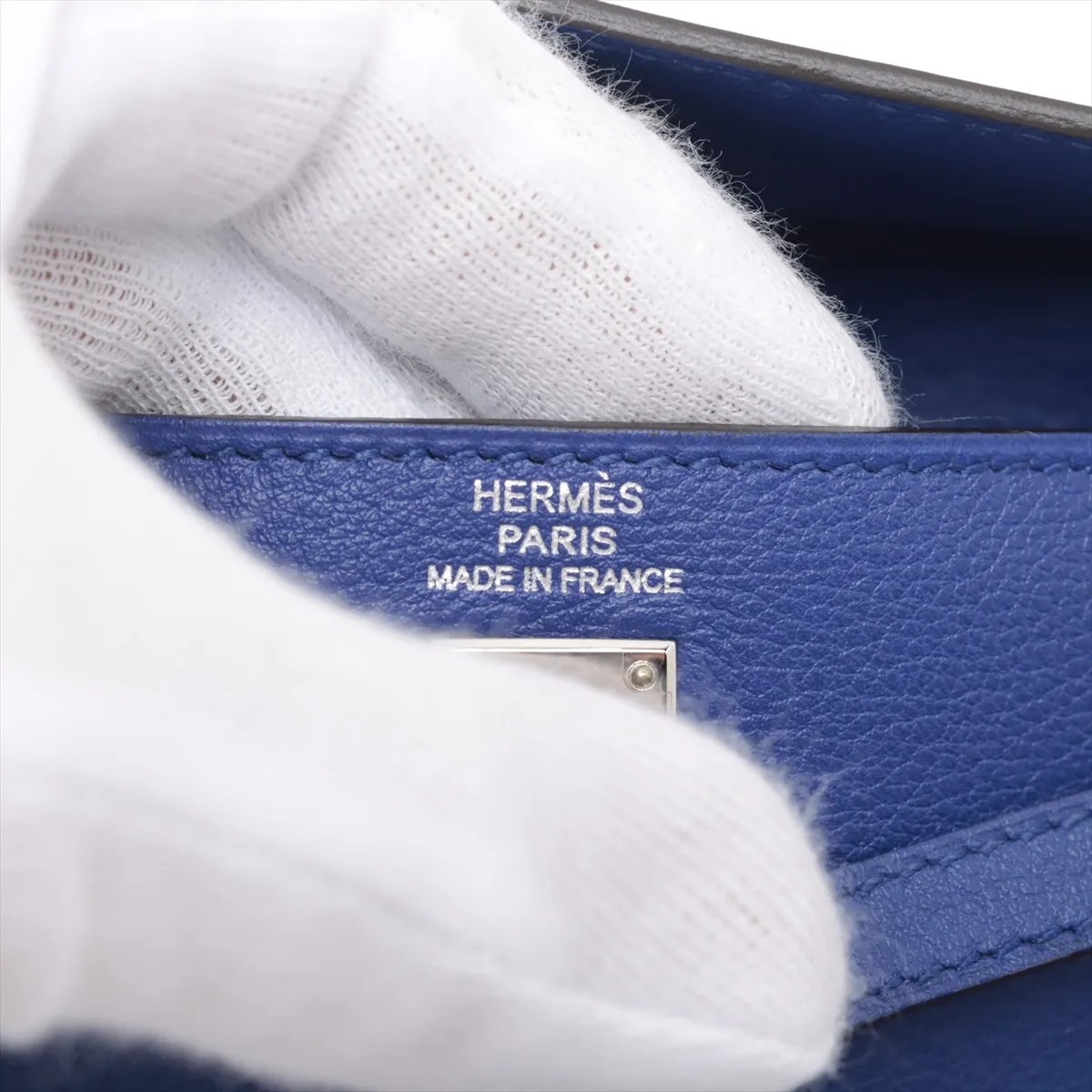 Hermès Tiny Kelly Swift Blue Silver Metal Fittings □O: 2011