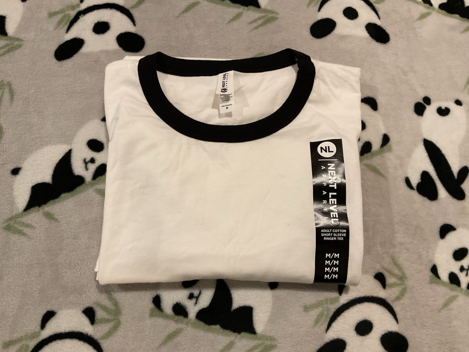Next Level Apparel Unisex T-Shirt Size Medium White Black Short Sleeve