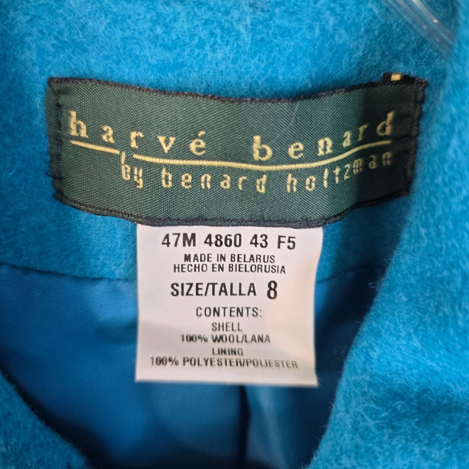 Vintage 90s Wool Duffle Coat 8 Turquoise Quiet Luxury Old Money Outdoor Winter