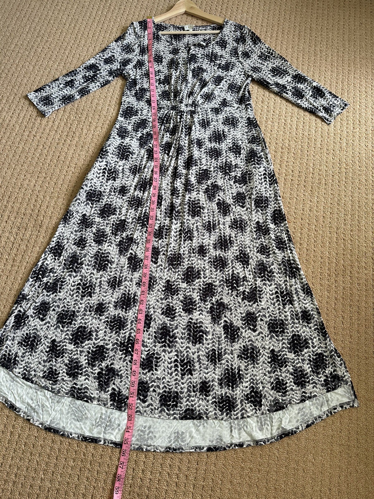 East Jersey Black & White Printed Maxi Dress Uk L