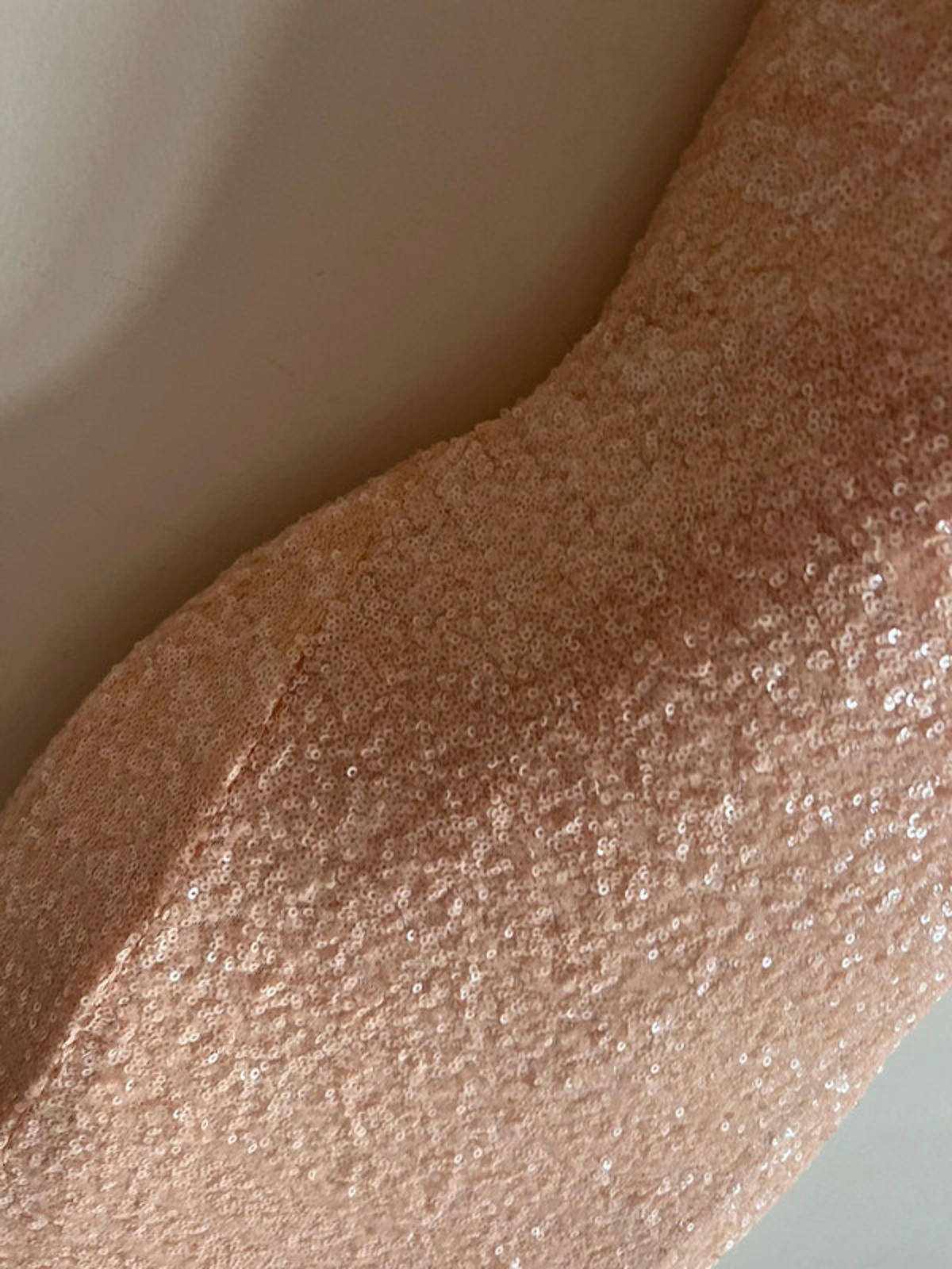 TFNC Showstopper Size 12 Peach Long Sequin Maxi Dress Prom Dress Cocktail Party
