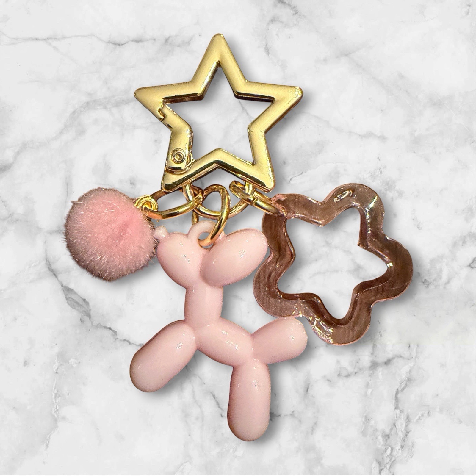 Gold Star Balloon Dog Keychain