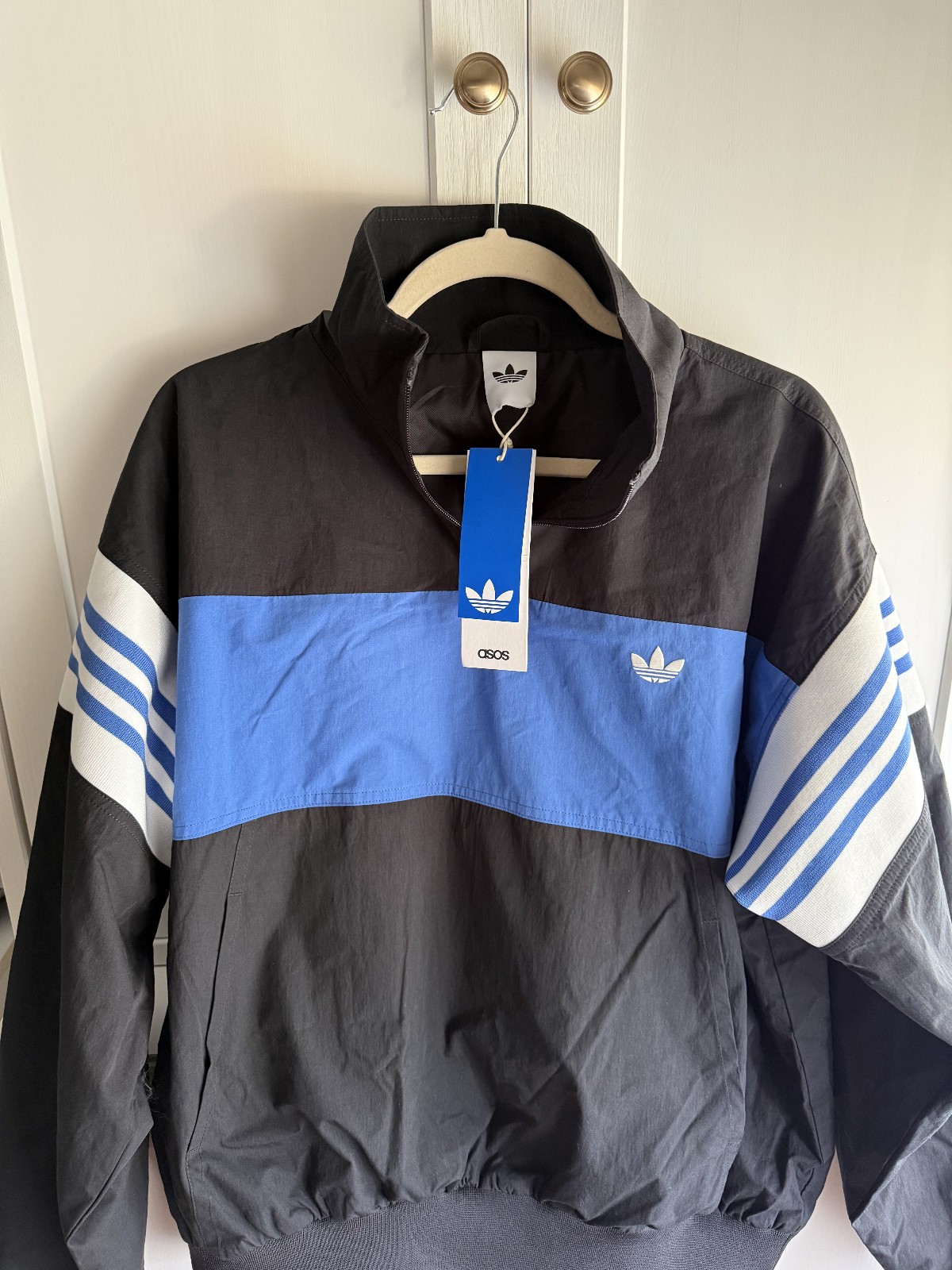 adidas Originals x ASOS *sold out* half zip track jacket in black – size medium