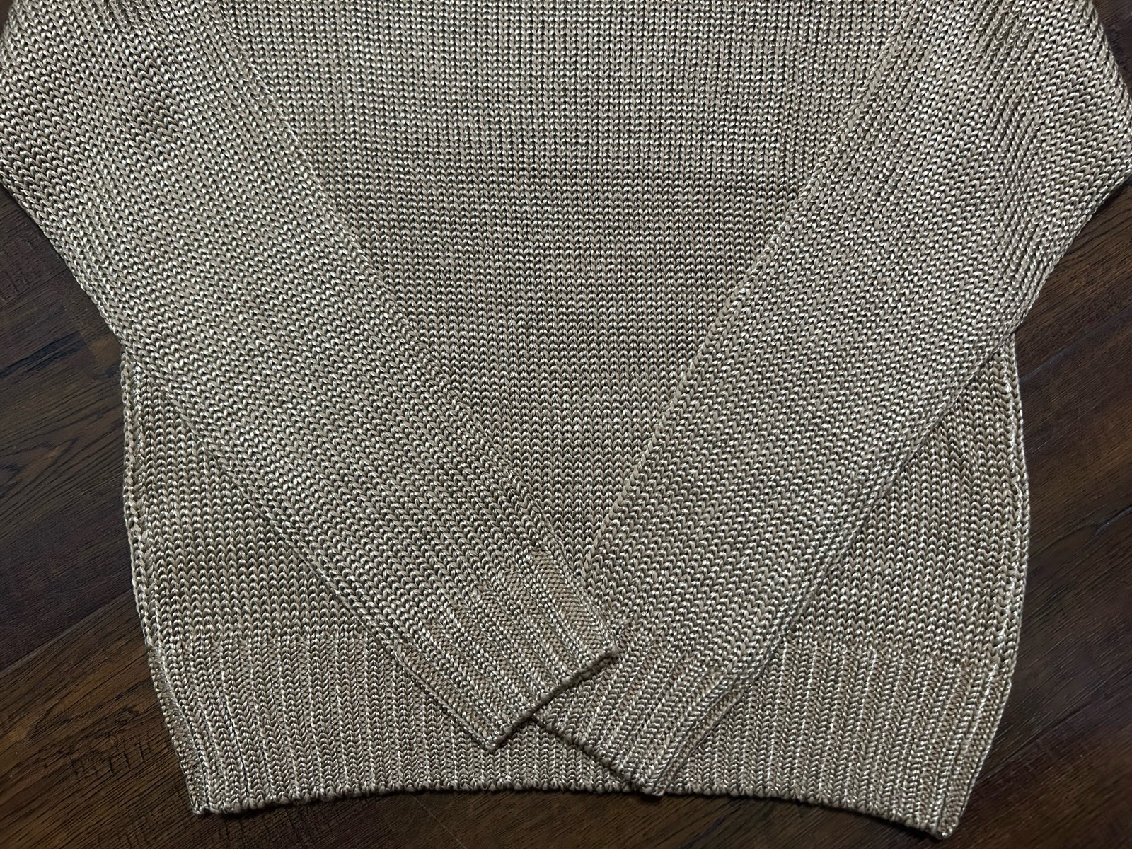 Size L. Polo Ralph Lauren Gold Knit Sweater American Flag Embroidery