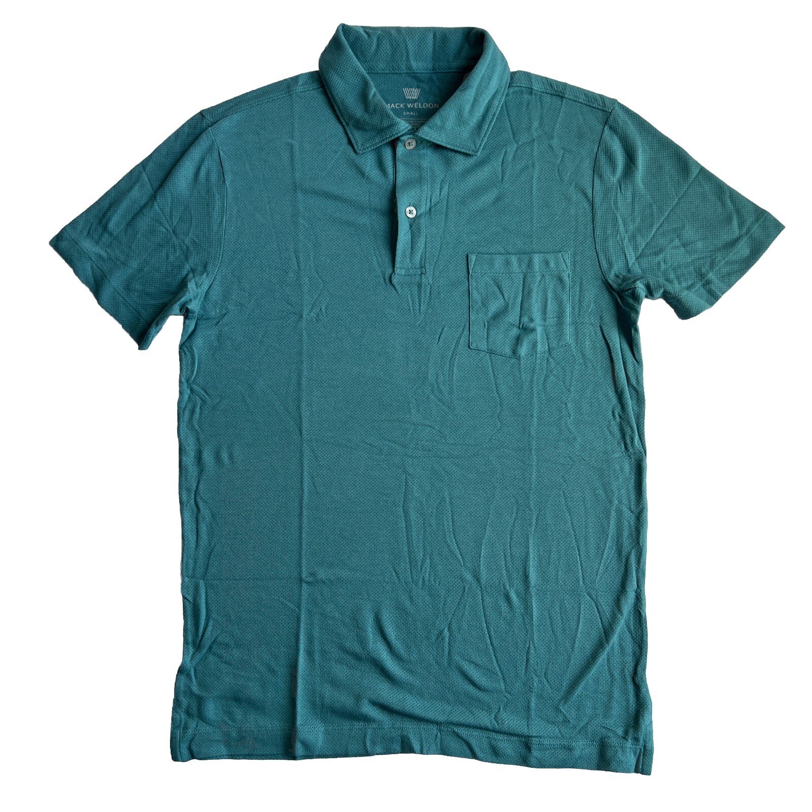 Mack Weldon Shirt Mens S Blue Polo For Daily Wear Lightweight Stretch Soft Knit