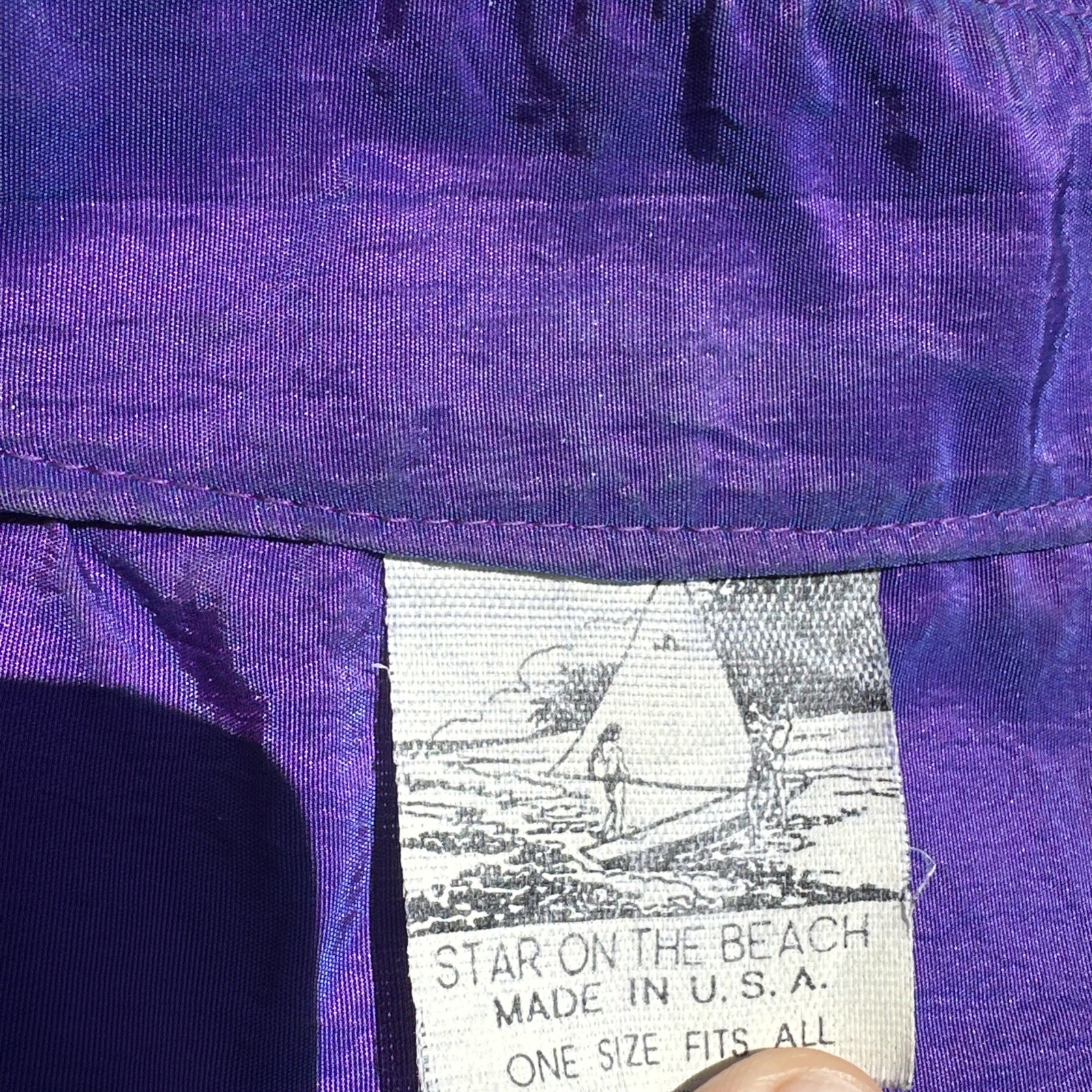 Surf Style Windbreaker Iridescent Purple 1/4 Zip Pullover 90s Vintage One Size