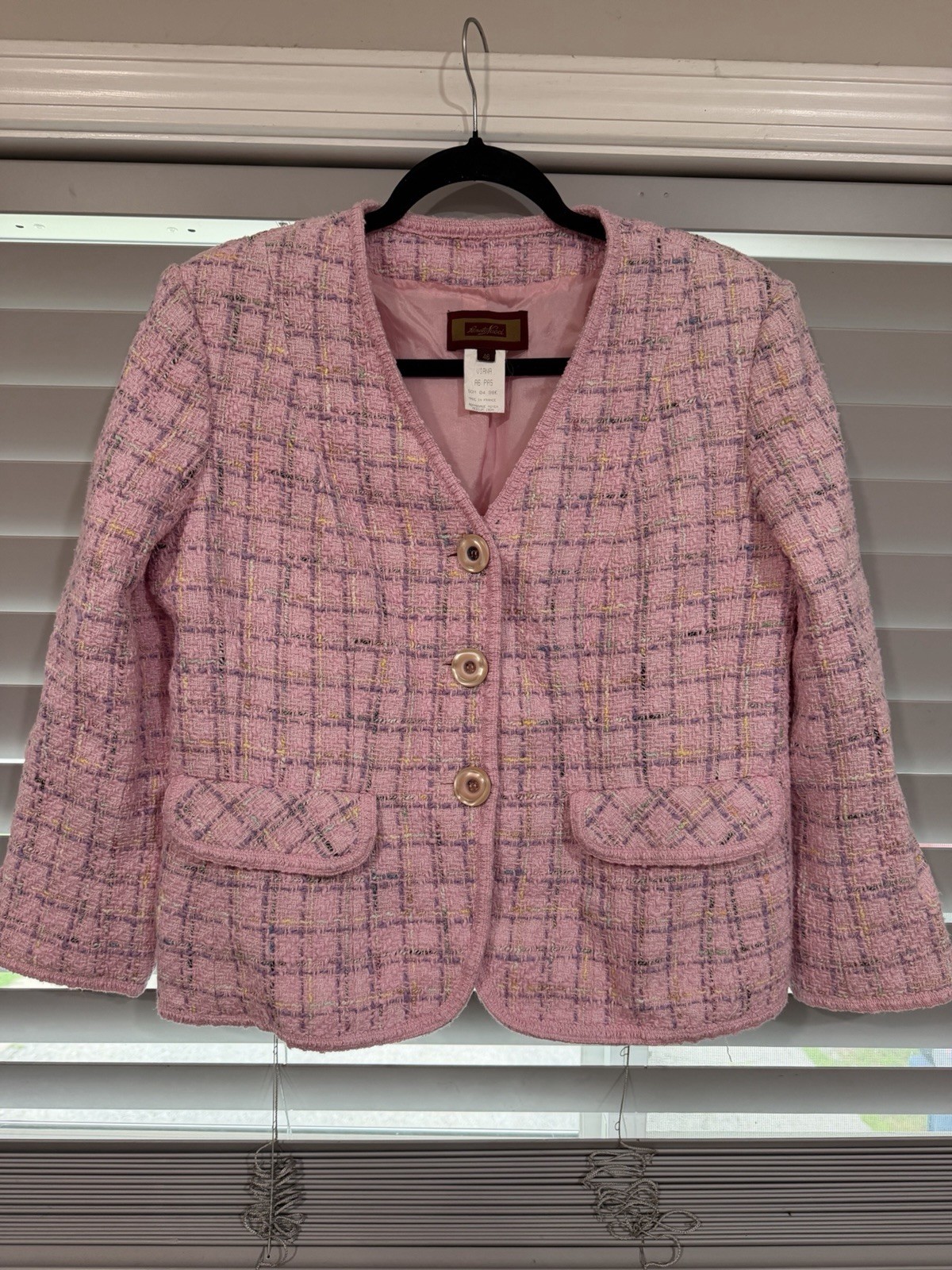 Renato Nucci Viana Pink Button Jacket Lined Short 3/4 Sleeve Women’s 46