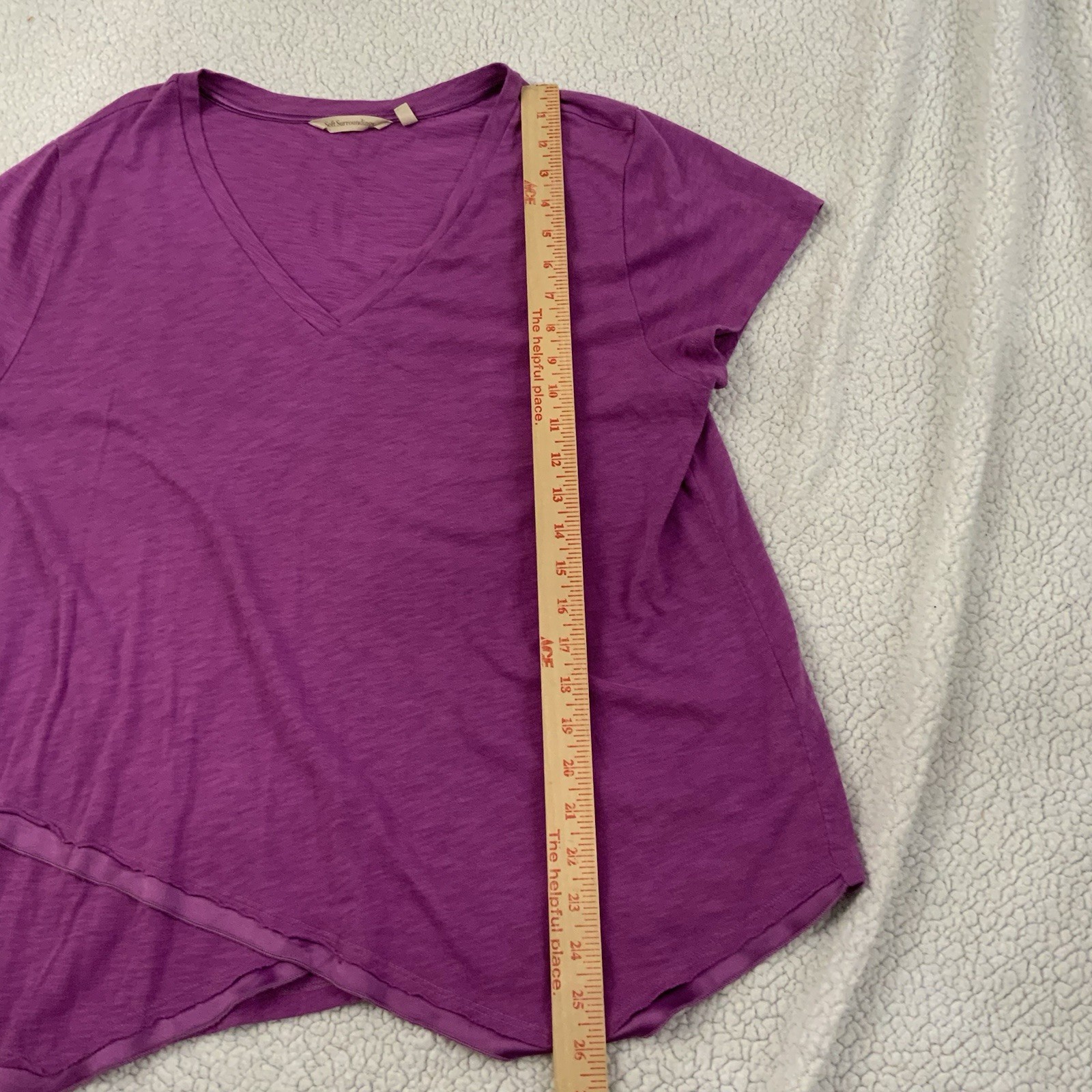 Soft Surroundings Cotton Blend Short Sleeve Tee Shirt Purple Summer Classic PXL