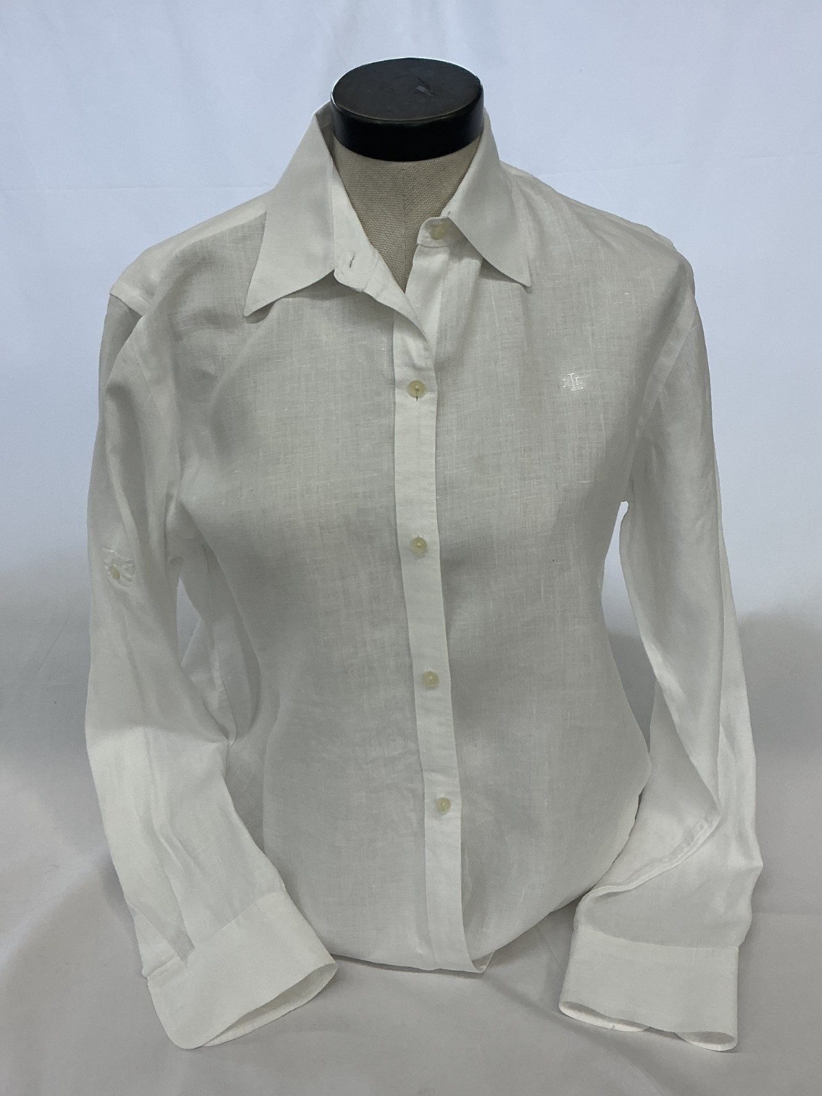 Ralph Lauren Green Label White Long Sleeve Shirt Blouse Size S
