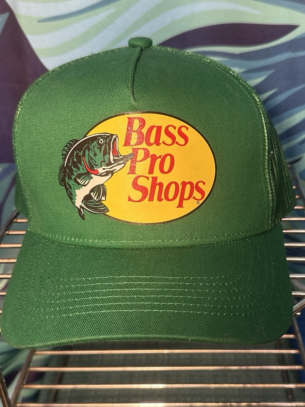 Bass Pro Shop Hat Snap Back One Size Green Mesh Trucker Fishing Baseball Mens