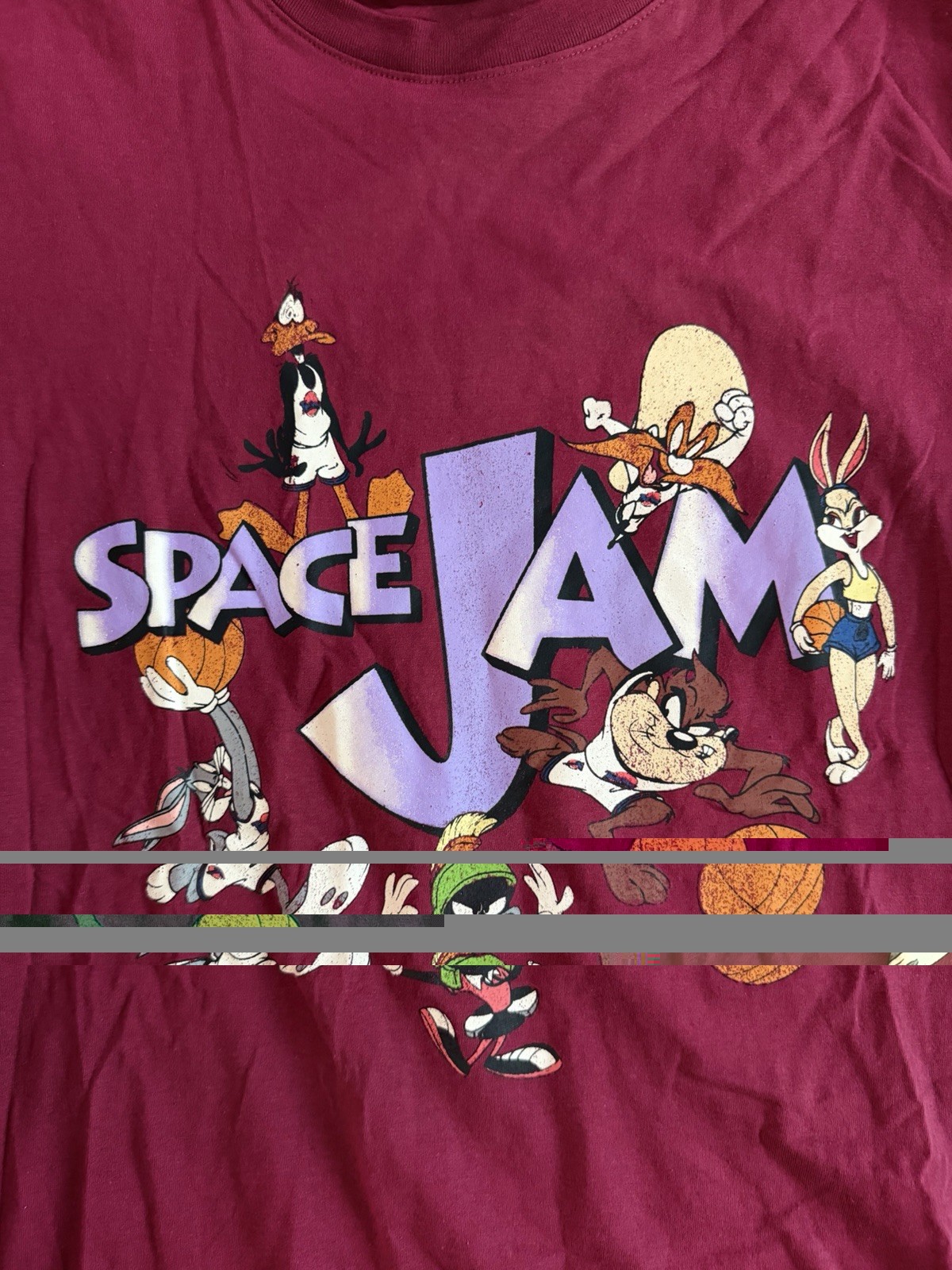Vintage Space Jam Looney Tunes Graphic Tee Red Short Sleeve Size L