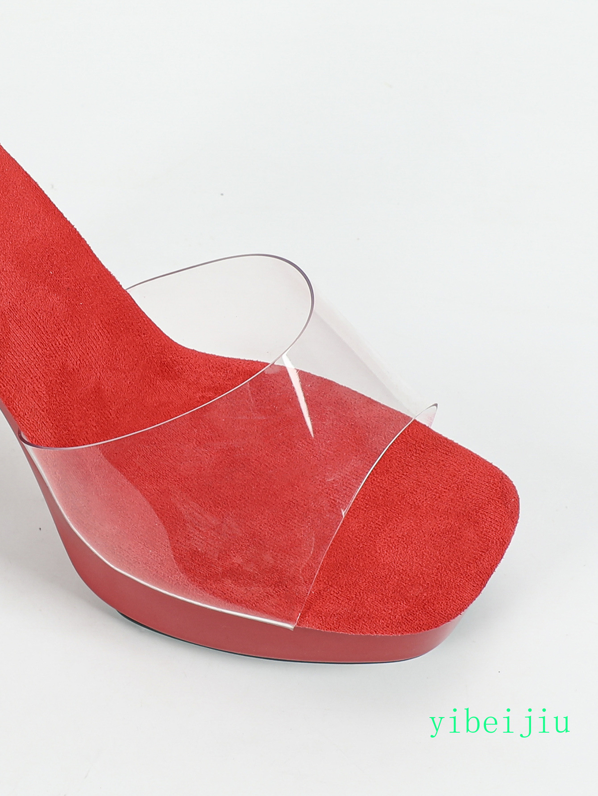 Women’s Dress Sandals Clear Transparent Mules Slide Platform PVC Evening Shoes
