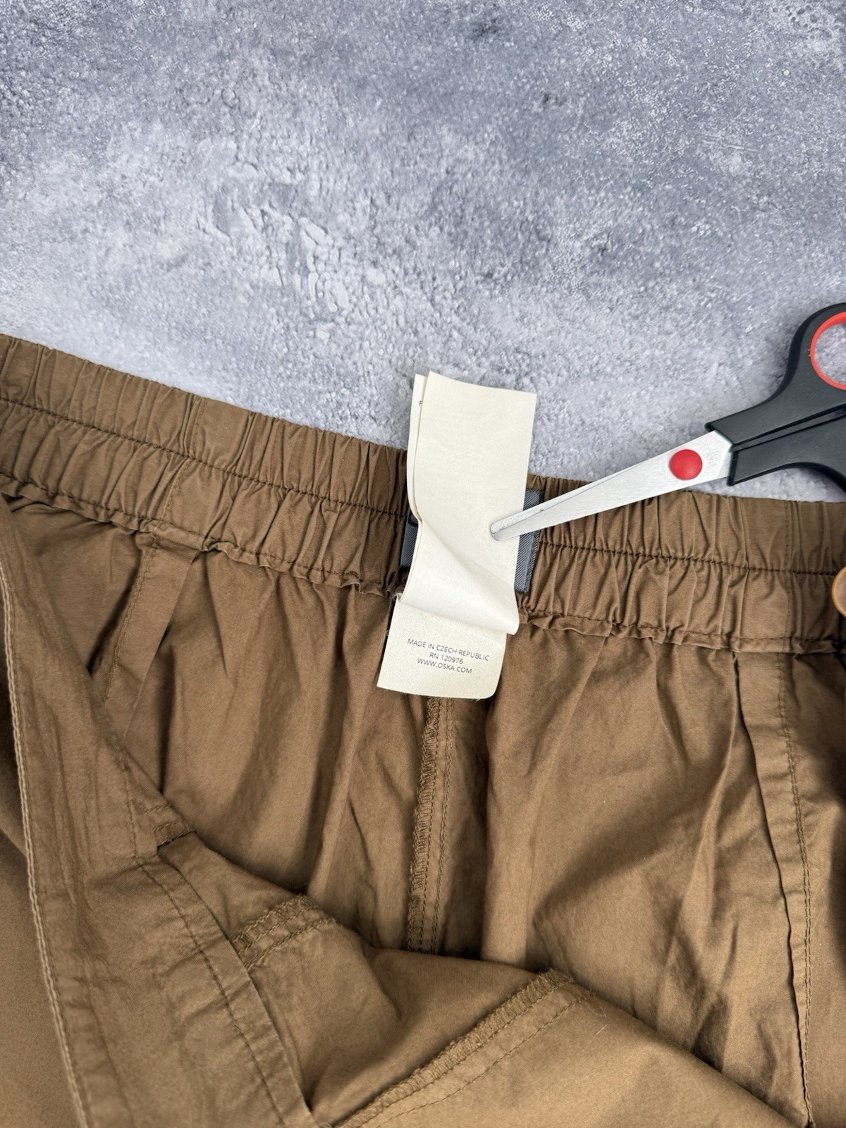 OSKA Trousers Baggy Pants Brown Size 2 Wide Barrel Balloon Women Parachute Japan