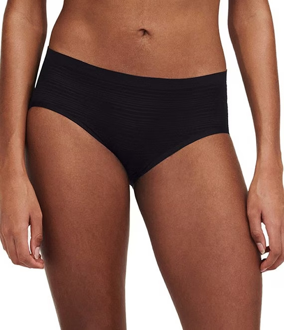 2 PAIRS CHANTELLE SOFT STRETCH STRIPED SEAMLESS HIPSTER PANTIES ONE SIZE XS-L