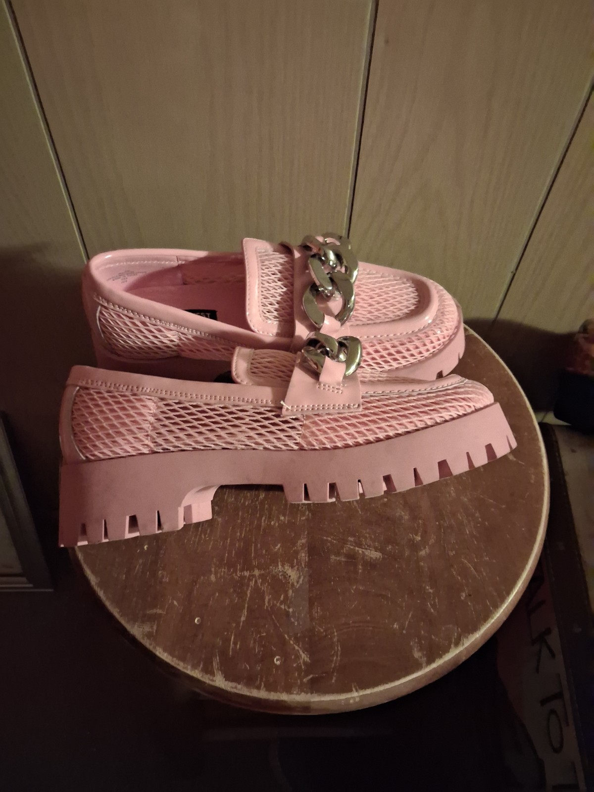 Nine West Pink Platform Loafers