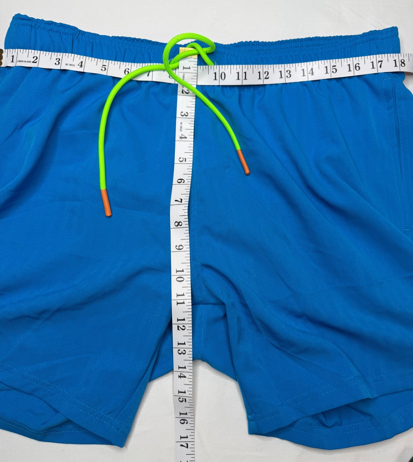Broken Threads Blue Swim Trunks Men’s XL Lined Beach Shorts Neon Pockets
