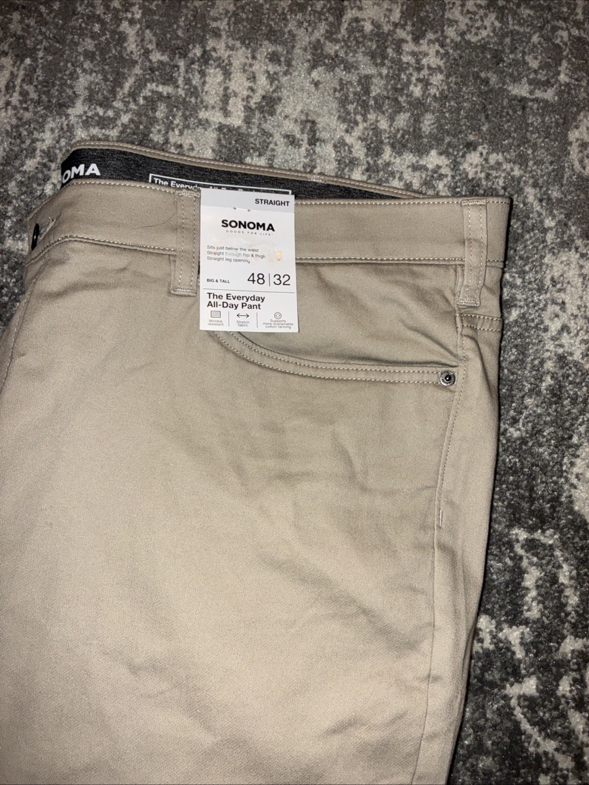 Sonoma Goods For Life Men’s Stretch Everyday All Day Chino Pants NWT 48X32