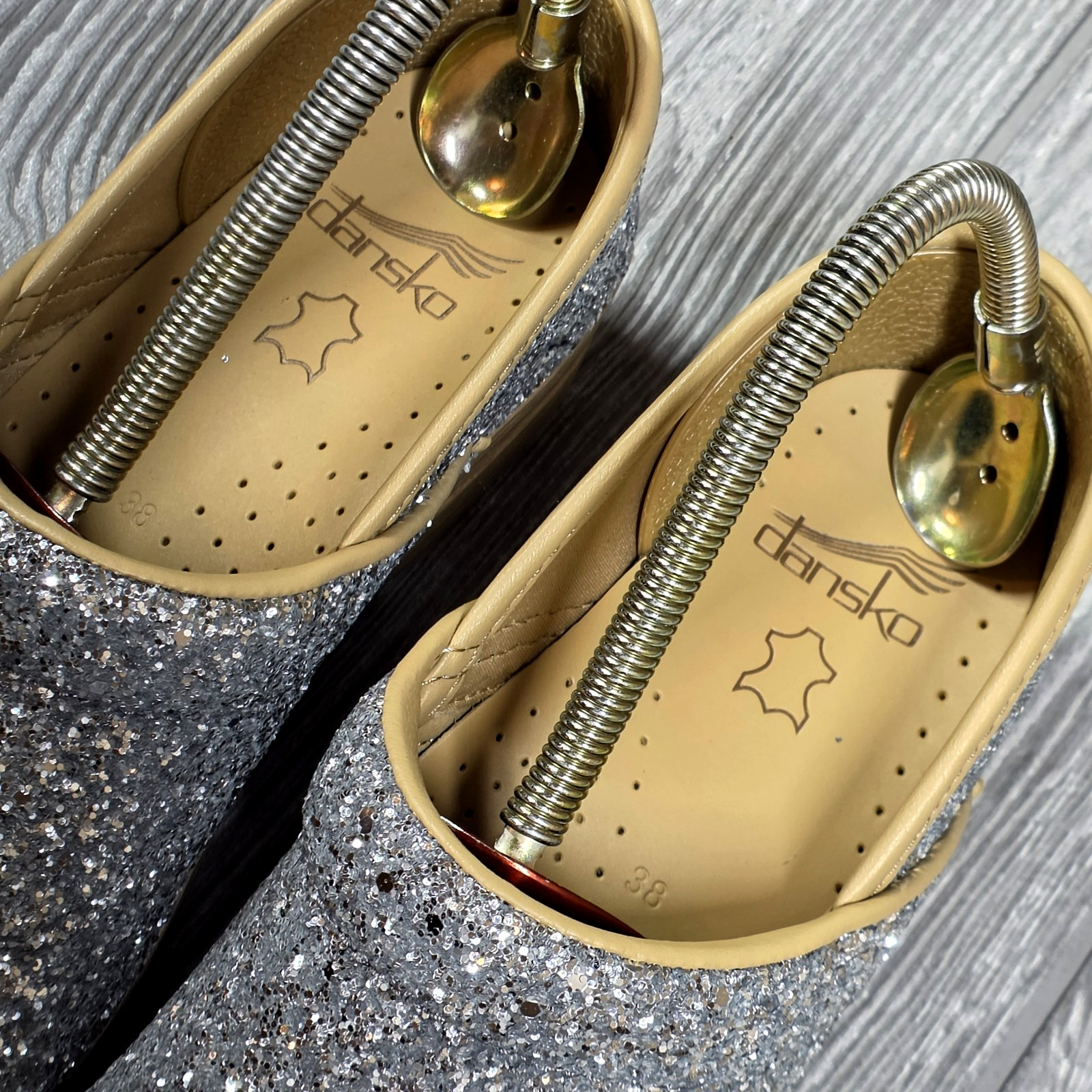 DANSKO Professional Glitter Slip On Clog Women’s 38- 7.5-8 US Champagne Hospital