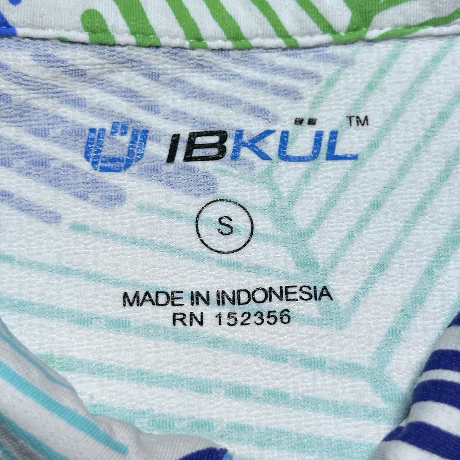 IBKUL Top Womens Small 1/4 Zip Tropical Palm Leaf Print Mesh Performance Active