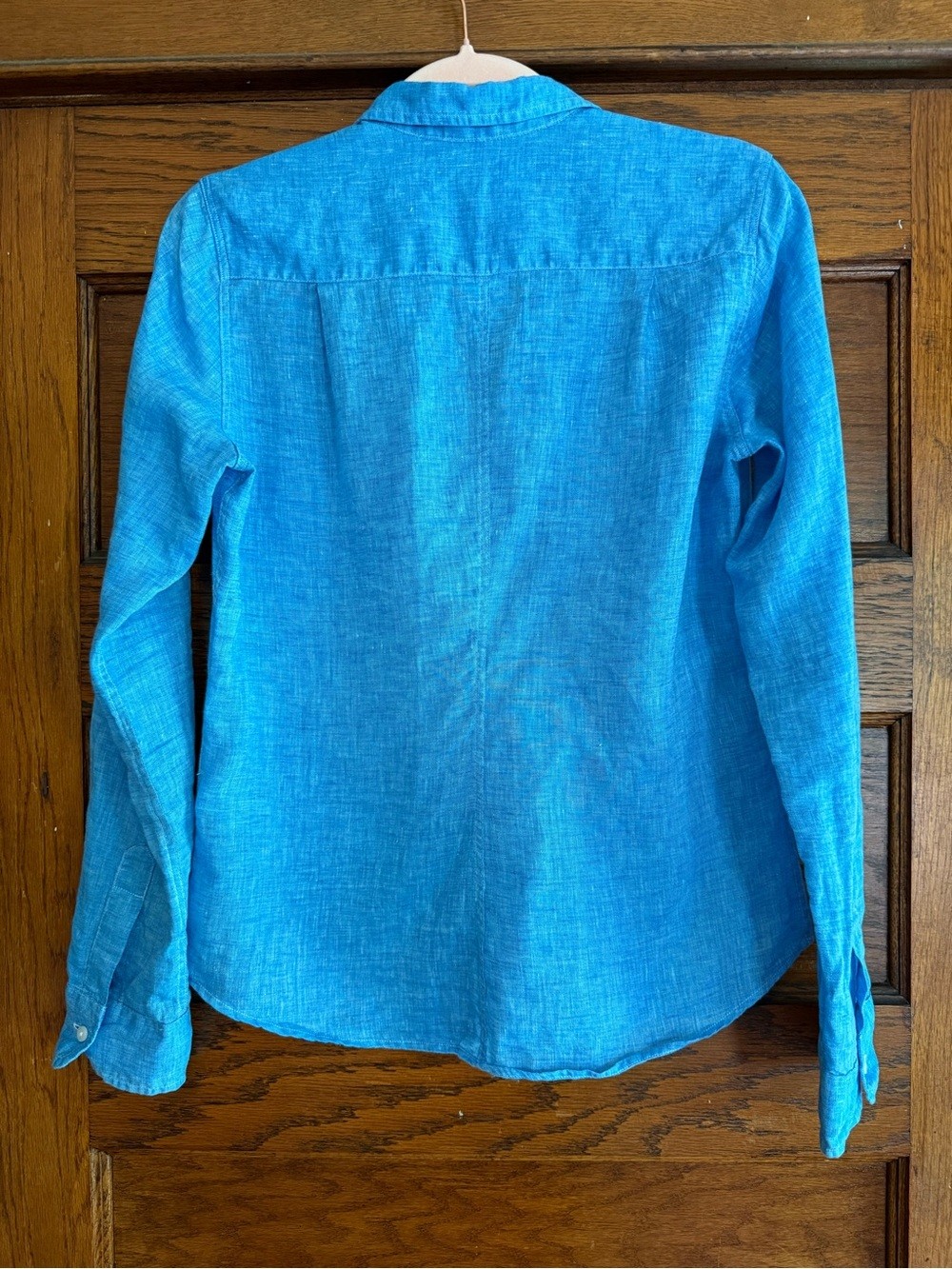 FRANK & EILEEN 100% Linen Bright Blue Turquoise Button Down Barry Shirt Beachy