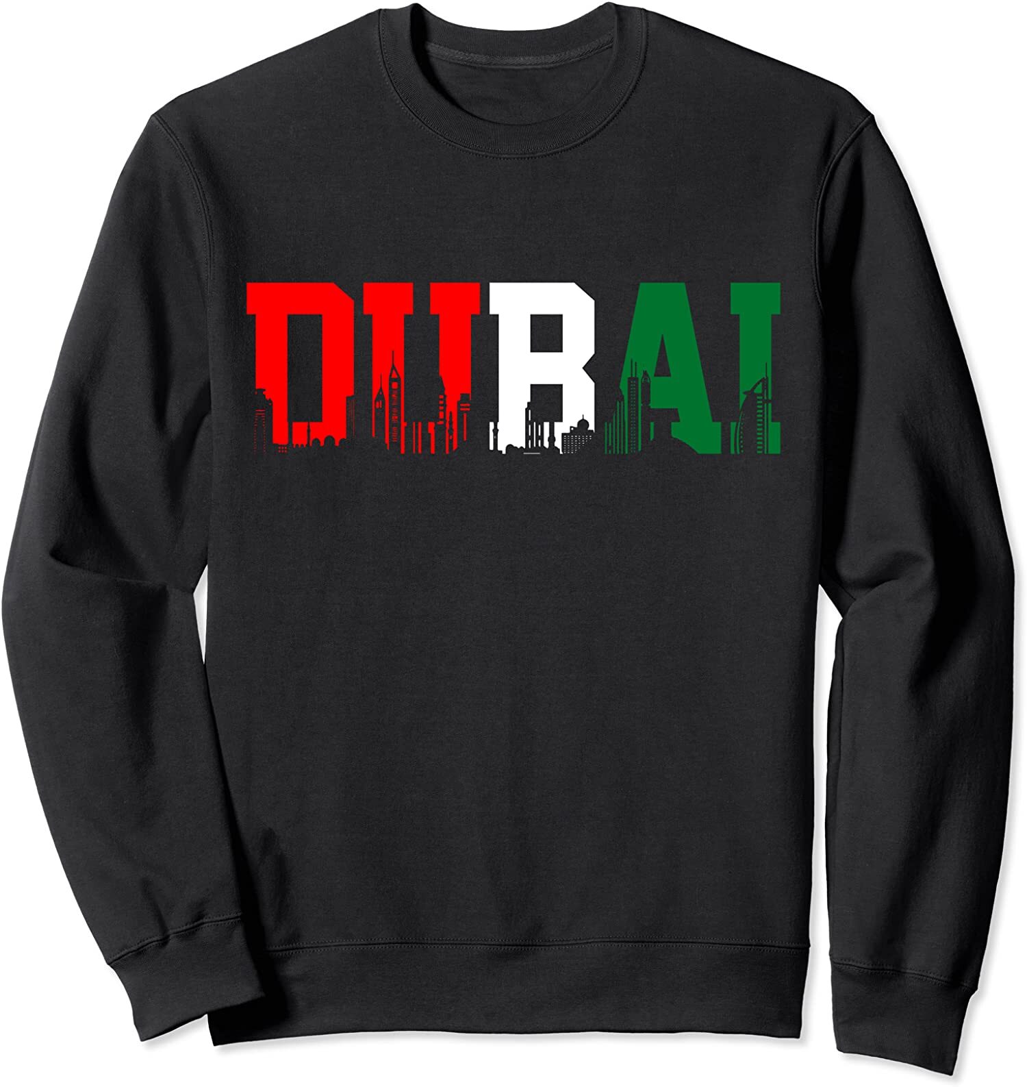 Dubai Skyline Flag United Arab Emirates UAE Souvenir Unisex Crewneck Sweatshirt