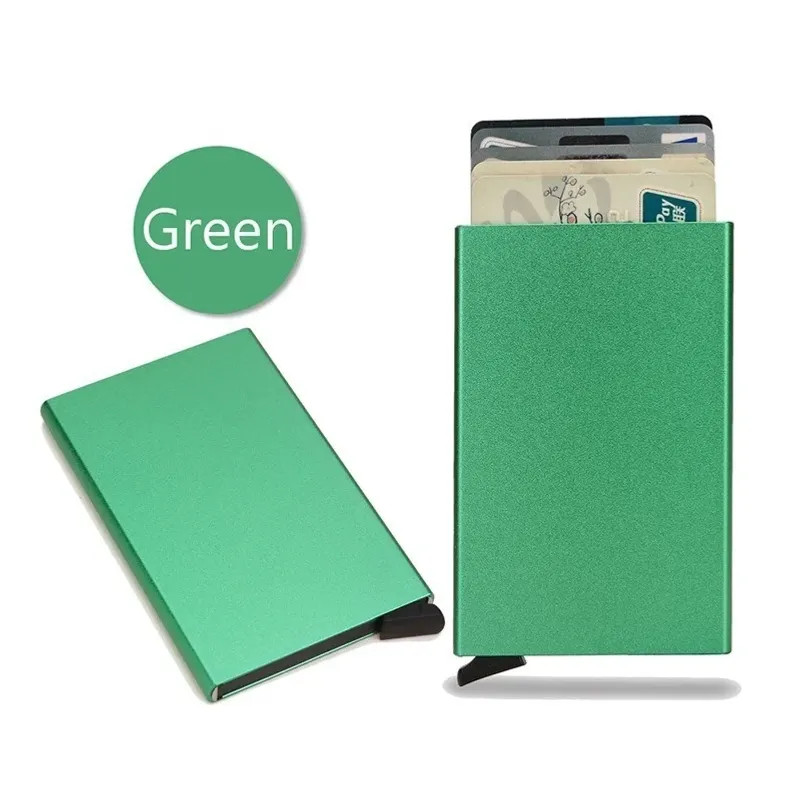 Rfid Smart Wallet Card Holder Metal Thin Slim Men Women Wallets Pop Up Minimalis