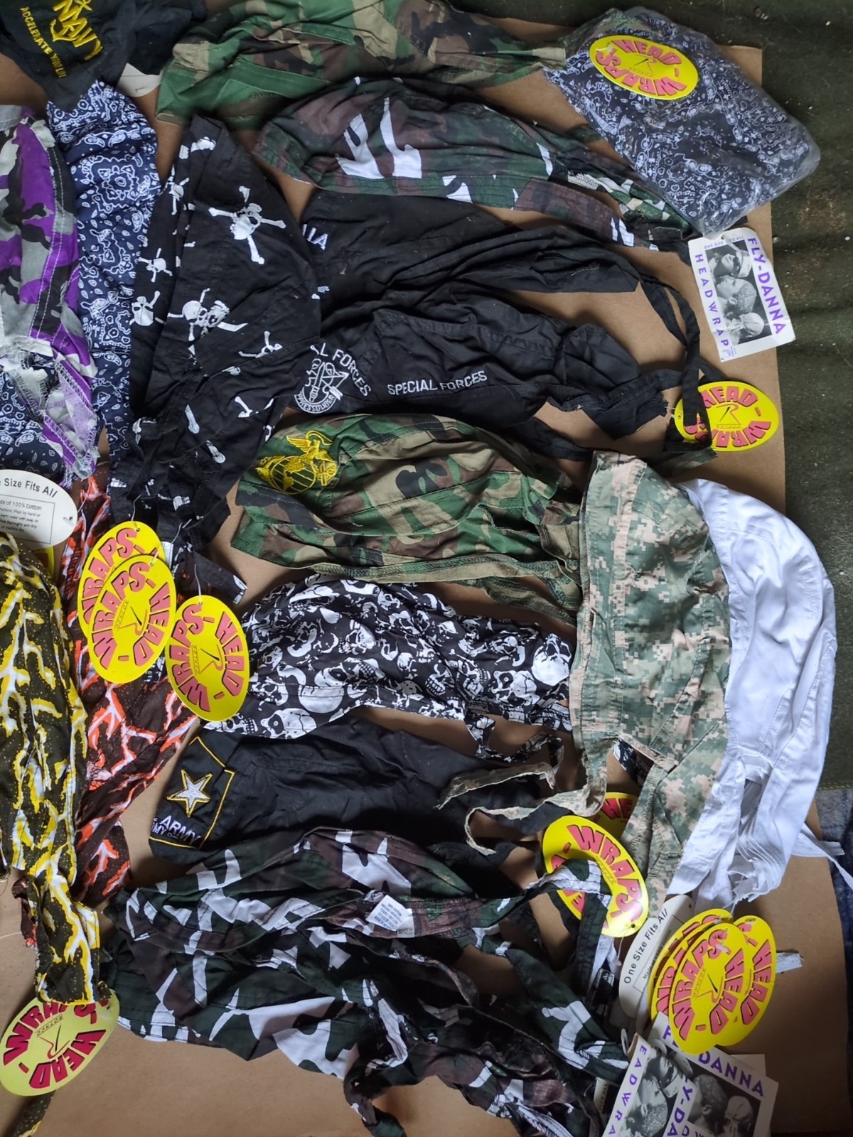 Mixed Lot 12x Do Rag Skull Cap Du Head Wrap Motorcycle Biker Bandana New w/Tag