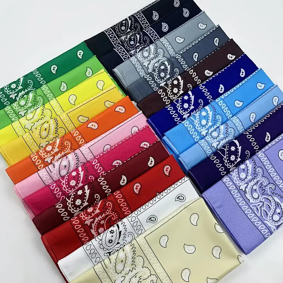 2-Pack Bandana 100% Cotton Paisley Print Double-Sided Scarf Head Neck Face Mask