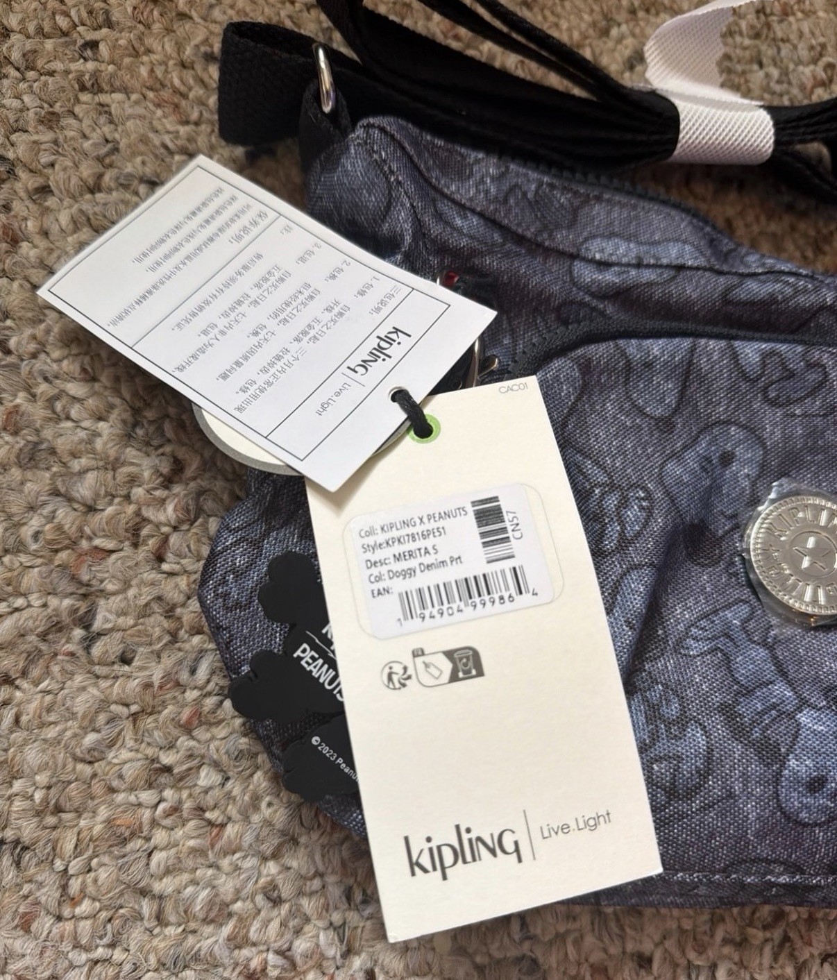 NWT Snoopy Kipling crossbody Gabbie Mini Bag