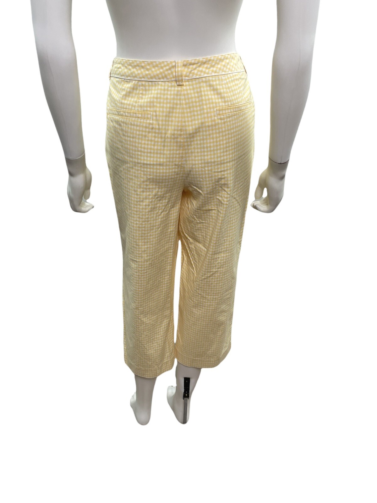 Talbots Women’s Size 8 Yellow White Check Ankle Crop Pants