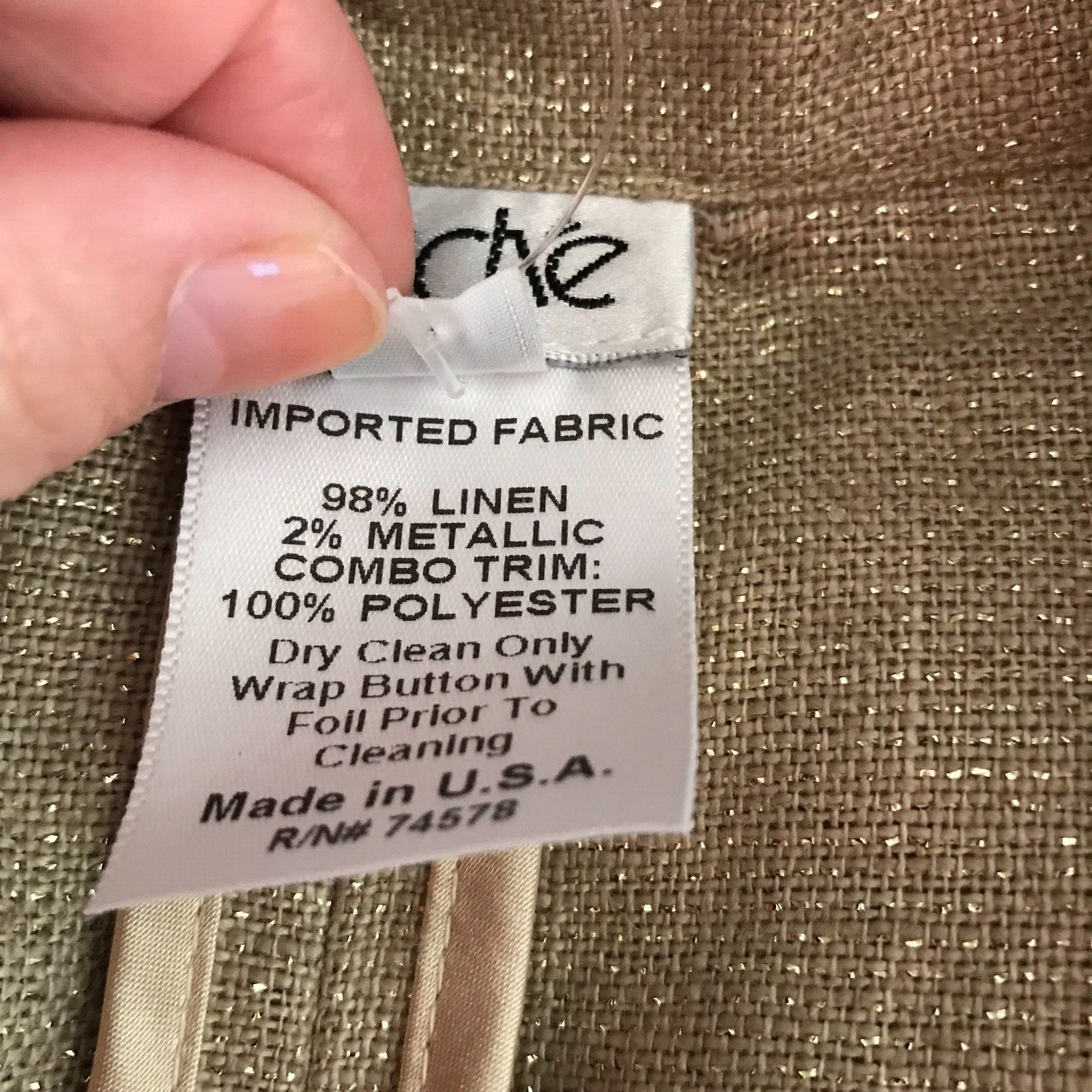 NWT Cache Trench Coat Jacket Womens Sz 12 Gold Beige Metallic Linen Belted