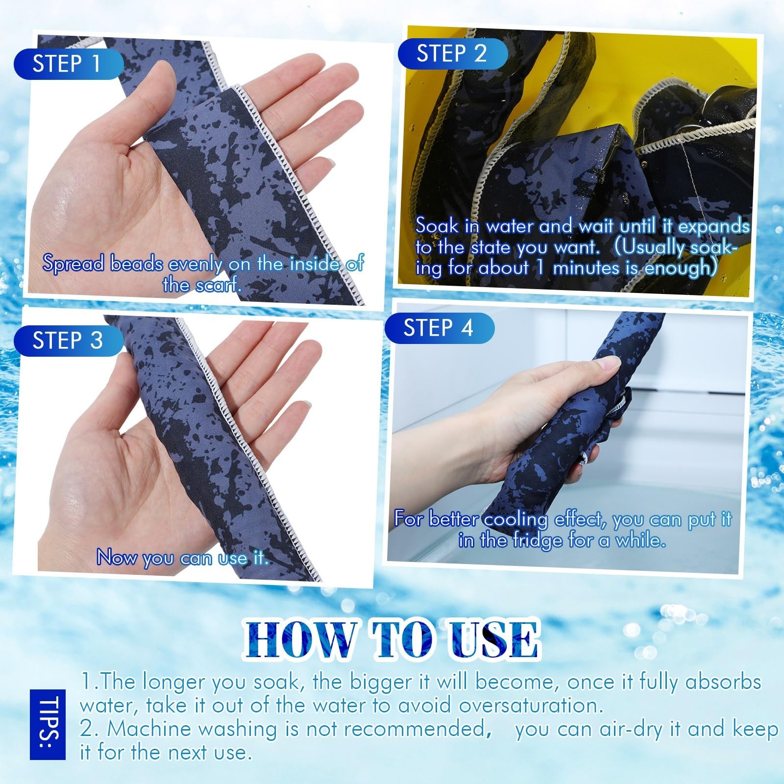36 Pcs Cooling Scarves Neck Wraps Ice Bandanas Headbands for Hot Weather Outdoor