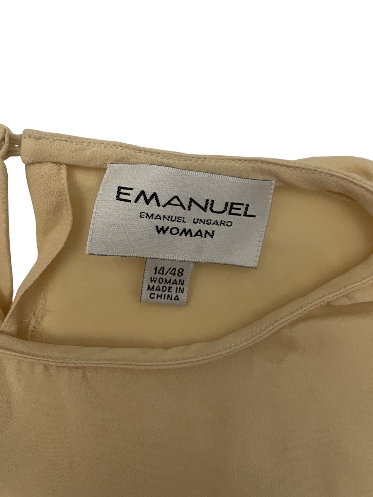 Emanuel 48 14 Cream Silk Top Shell with some Stretch