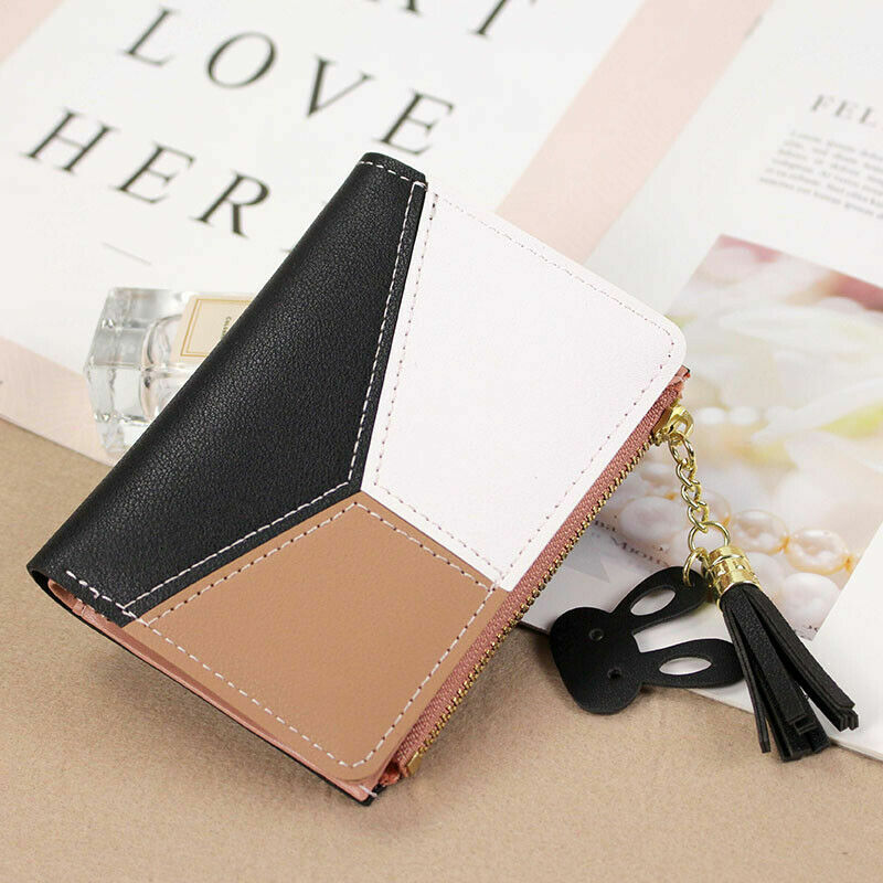 RFID Blocking Women Small Leather Wallet Credit Card Holder Mini Bifold Purse US