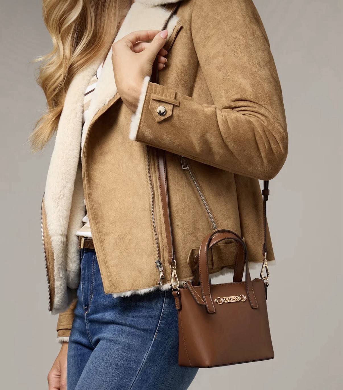 GUESS Factory Women’s Avelina Faux-Leather Mini Tote