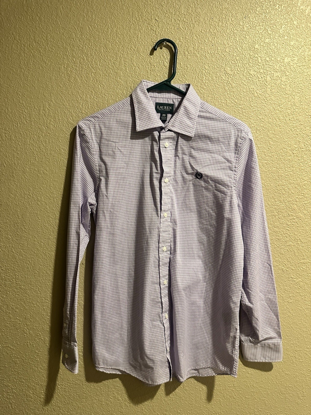 Lauren Ralph Lauren Men’s Non-Iron Easy Care Check Dress Shirt 20 34/35