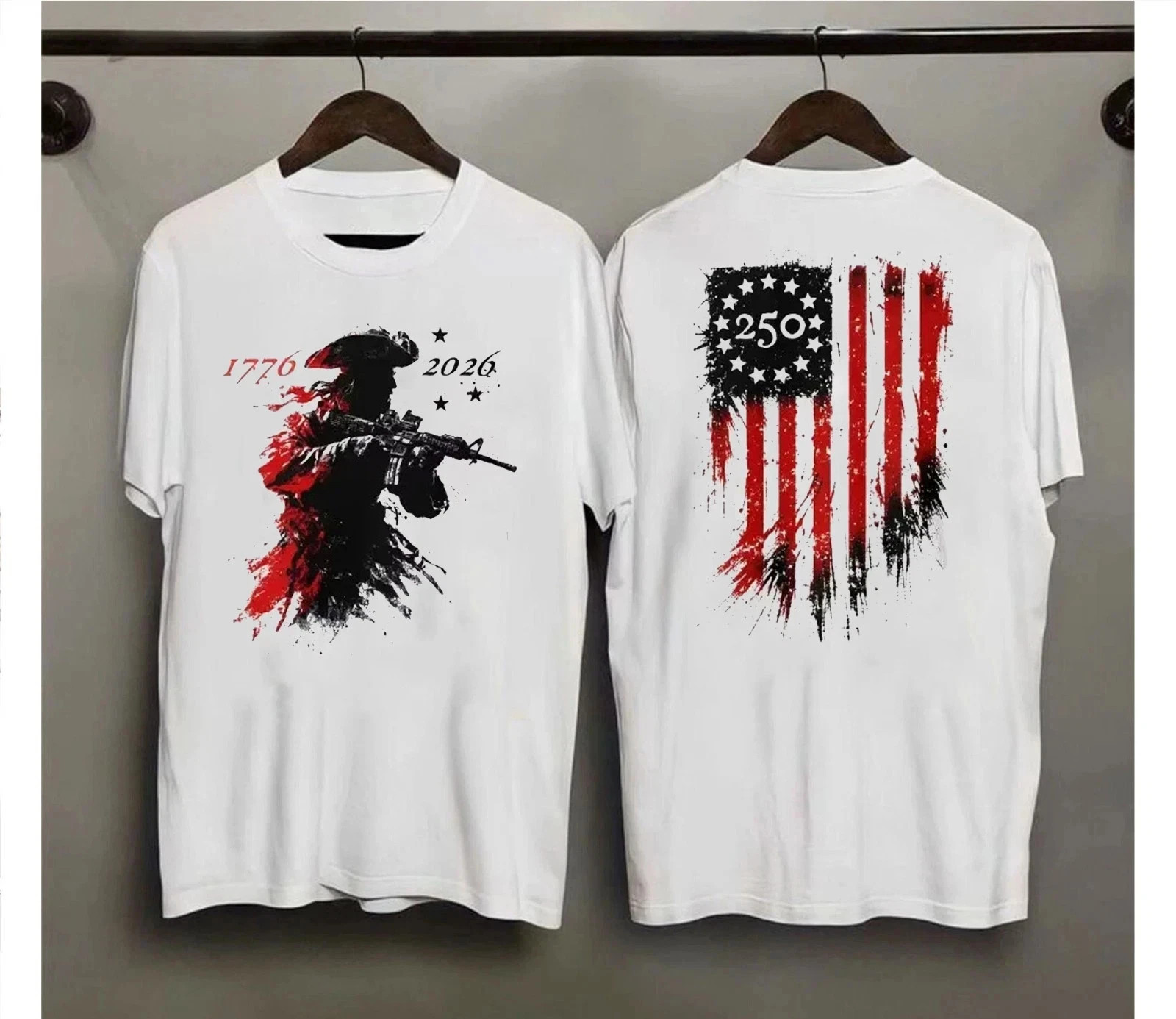 America 250th Anniversary Patriotic T-Shirt, 1776–2026 Soldier Shirt