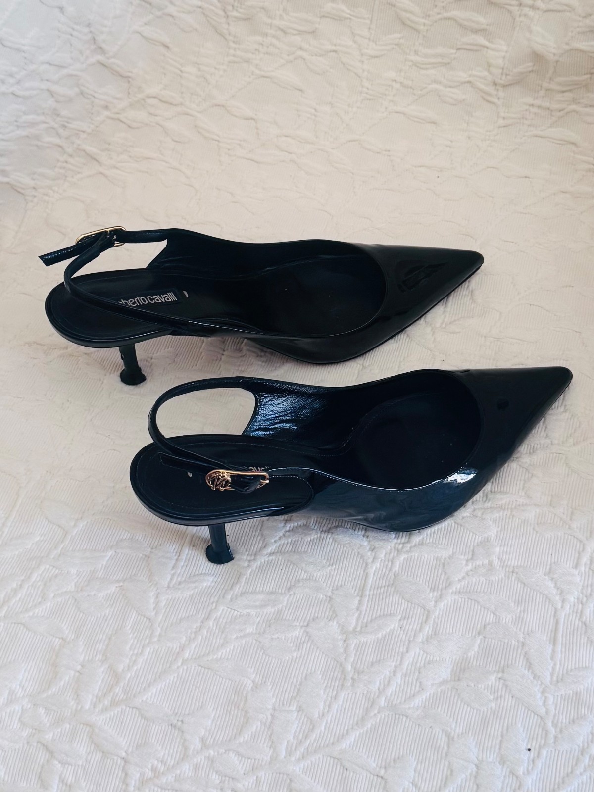 Roberto Cavalli leather heels US8 EU39 made in Italy