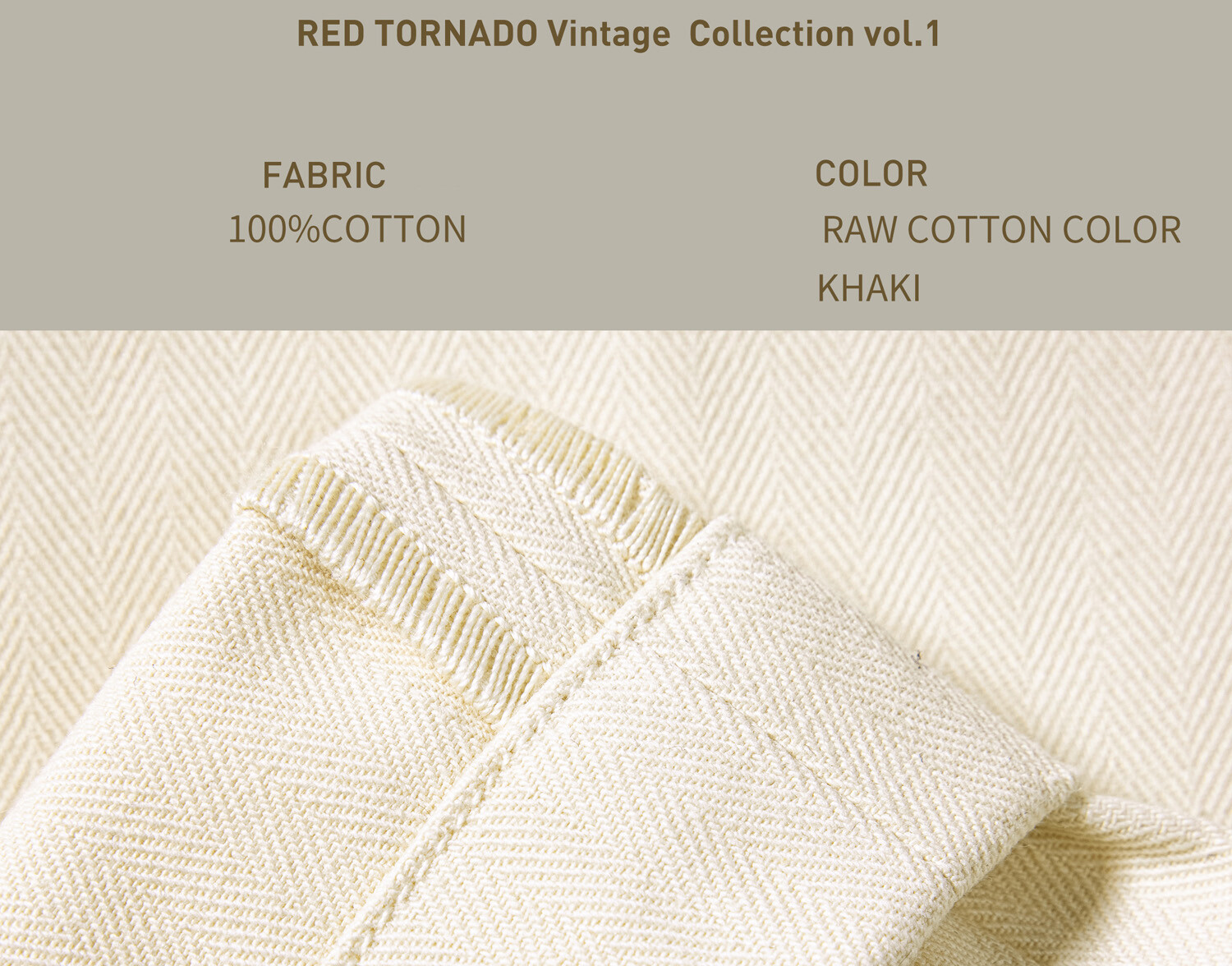 Red Tornado Retro Men’s HBT Straight Pants Cotton Pleated Casual Formal Trousers