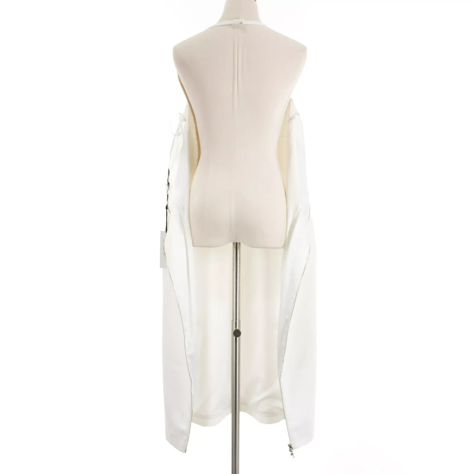 Retrofete NWD Cheryl Bustier Halter Midi Dress Size Large in Solid White