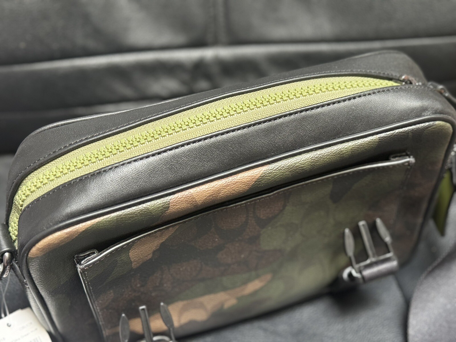 NWT Coach Men’s Track Crossbody with Camo Print & Coach Patch CC018 Green Multi