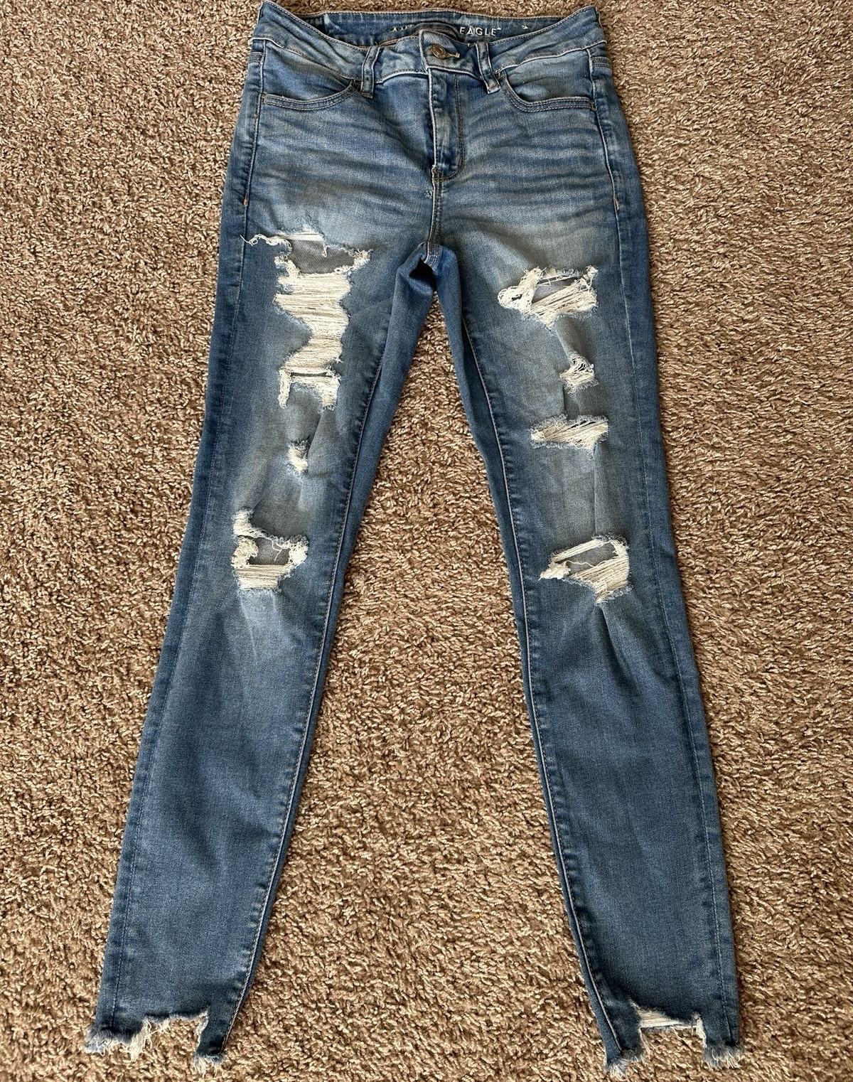 American Eagle Next Level Stretch Women’s Jegging Jeans 8 Blue Medium Wash Slim